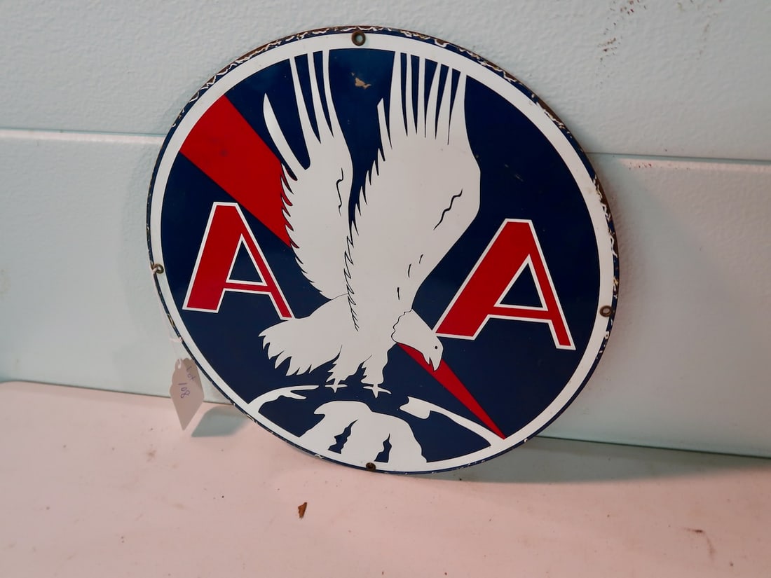 American Airlines Porcelain Sign w/Eagle (1 of 2)