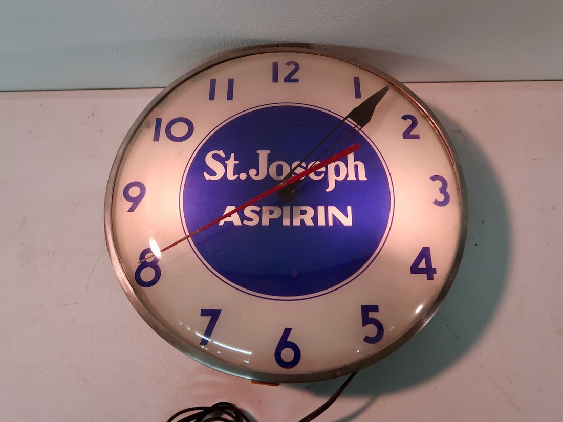 St. Joseph Aspirin Advertising Clock (1 of 3)