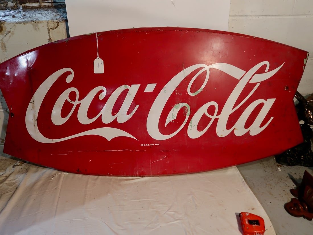 Large Fish Tail Coca Cola Sign (1 of 3)