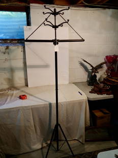 Vintage 1930's Collapsible Mercantile Fields General Coat Rack: 6' Tall w/ 12" Tripod Base