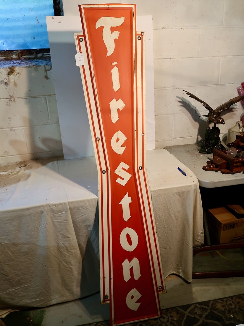 Bow-Tie Firestone Tin Advertising Sign (1 of 4)