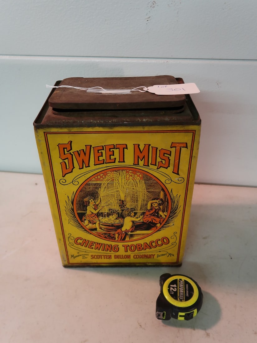 Large Sweet Mist Chewing Tobacco Store Tin (1 of 4)