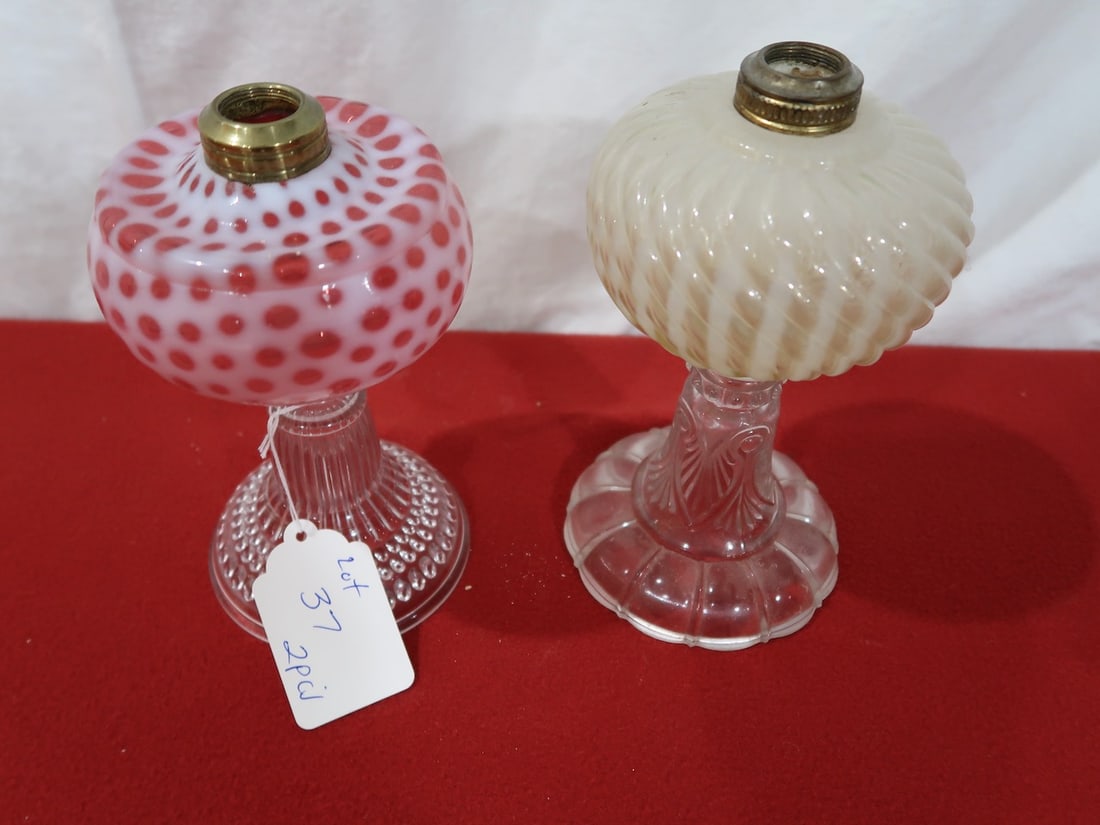 Two Colored Kerosene Lamps (1 of 3)