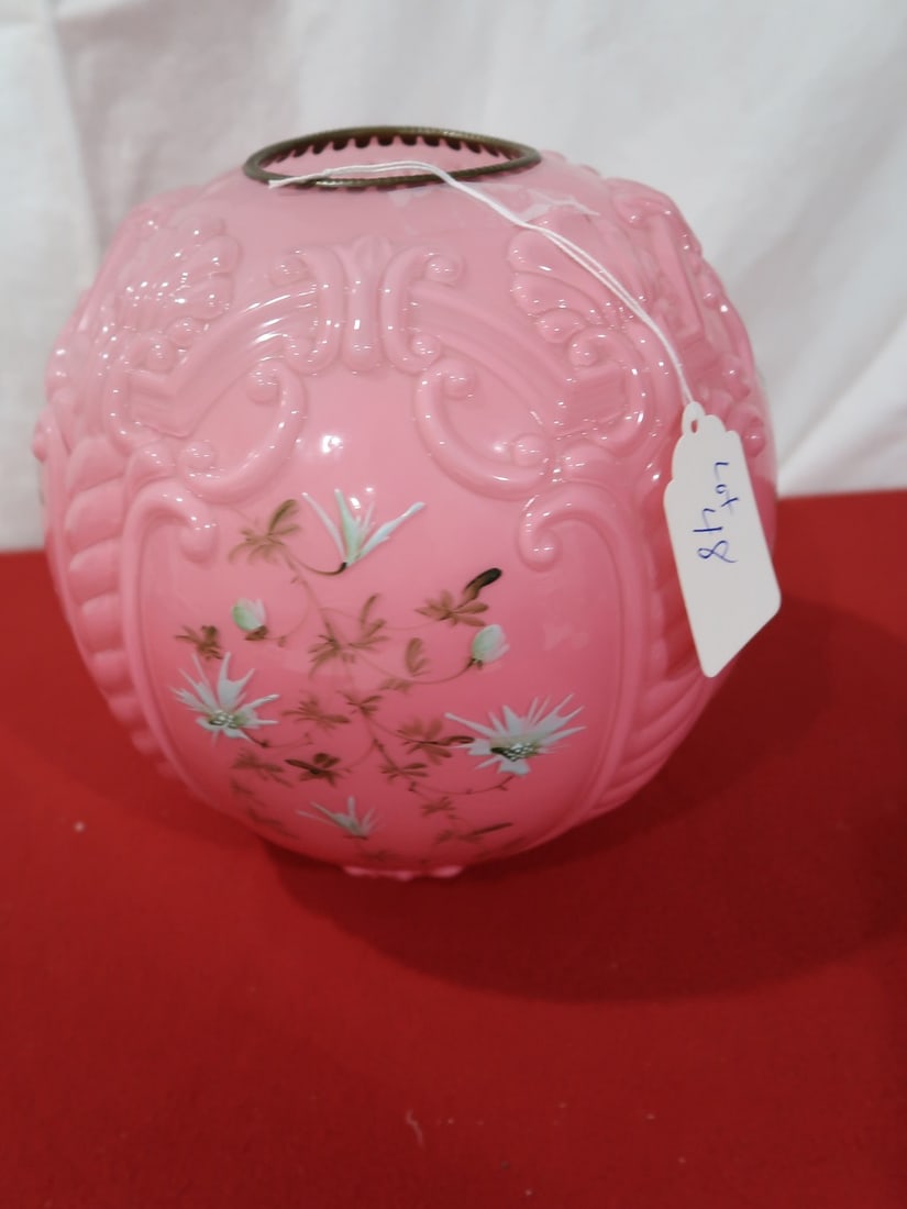 Unusual Embossed & Enameled Round Globe: 10" Round