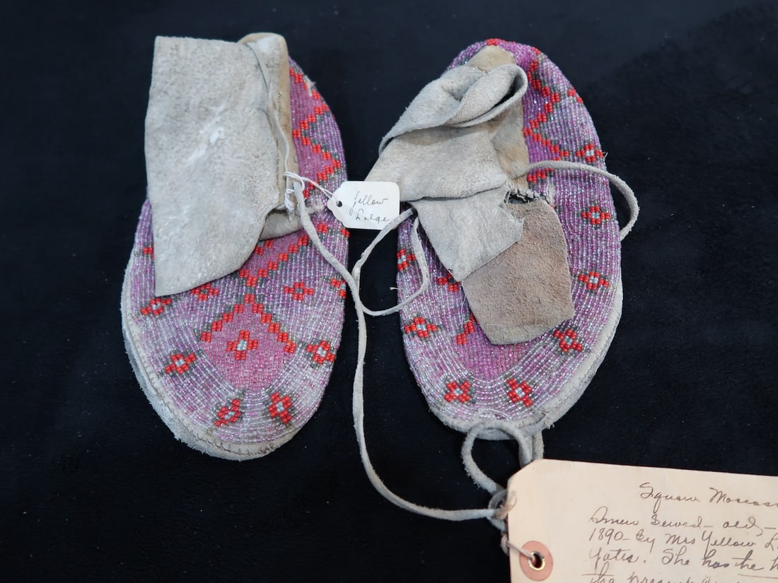 Vintage Native American Beaded Moccasins made by Mrs. Yellow Lodge - Circa 1890 (1 of 5)