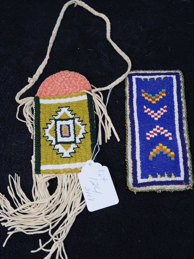 2 Pieces of Native American Beaded Bag & Wallet (1 of 2)