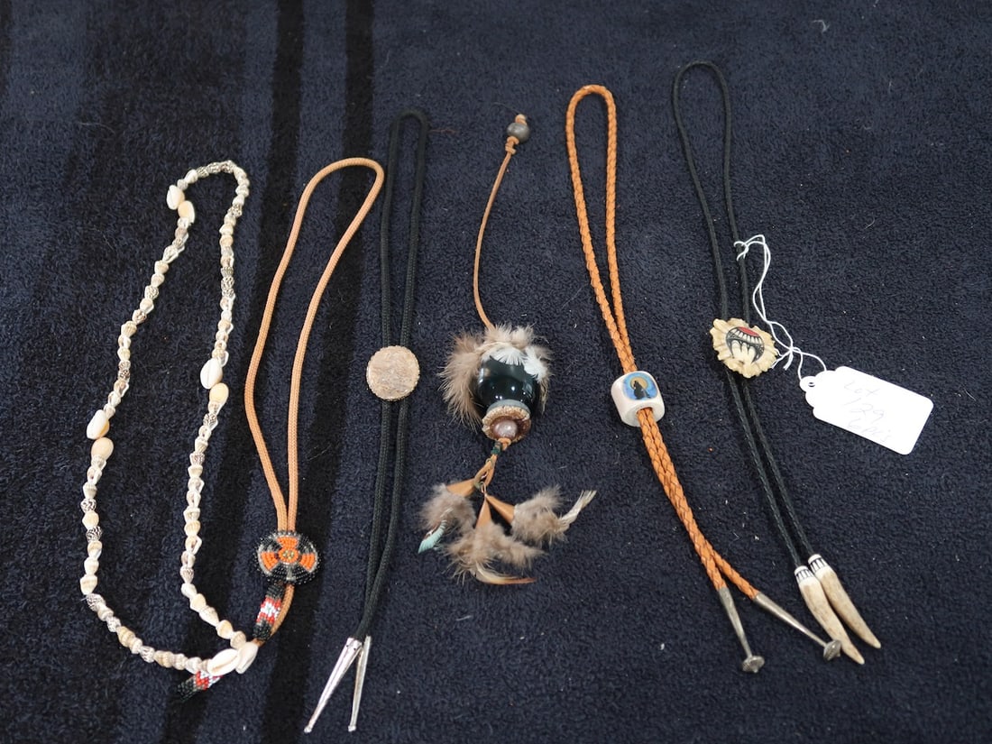 6 Native American Necklaces: Largest: 18" Long