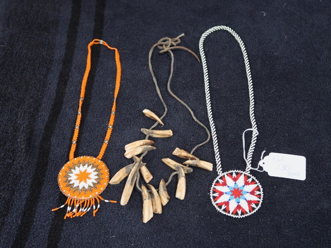 3 Native American Necklaces: Longest: 17"
