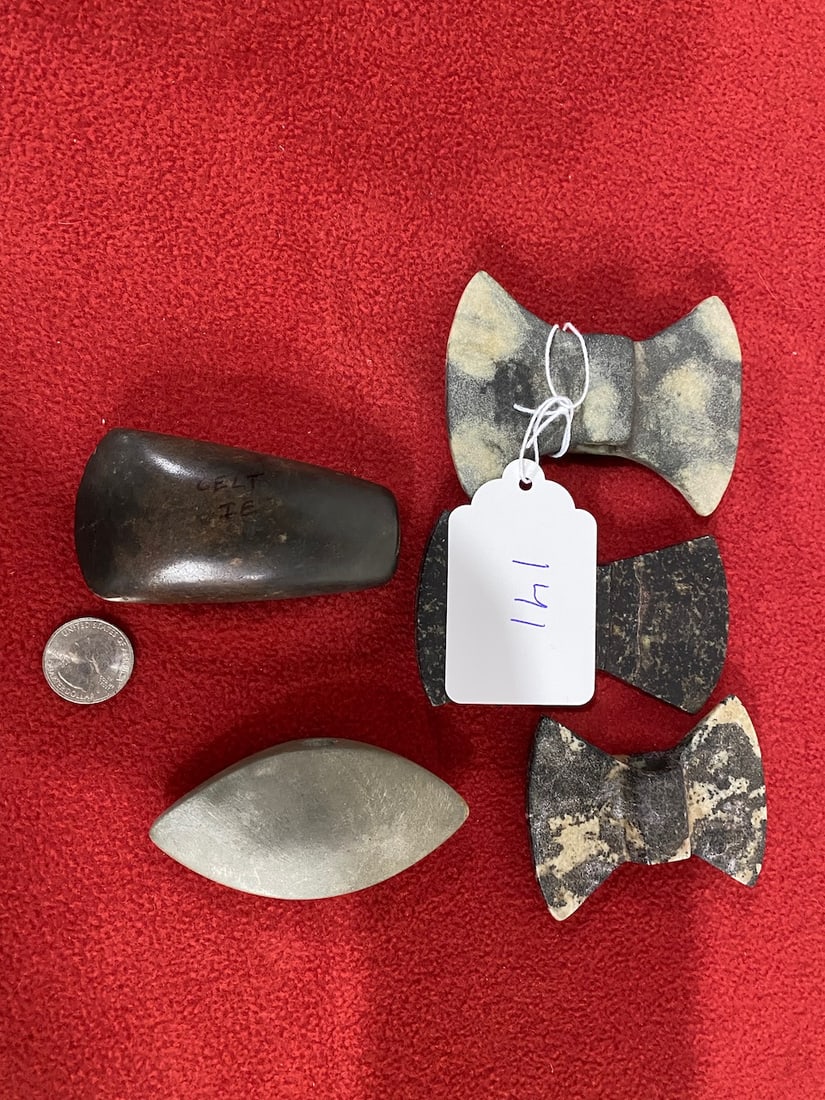 5 Vintage Native American Hatchet Heads (1 of 1)