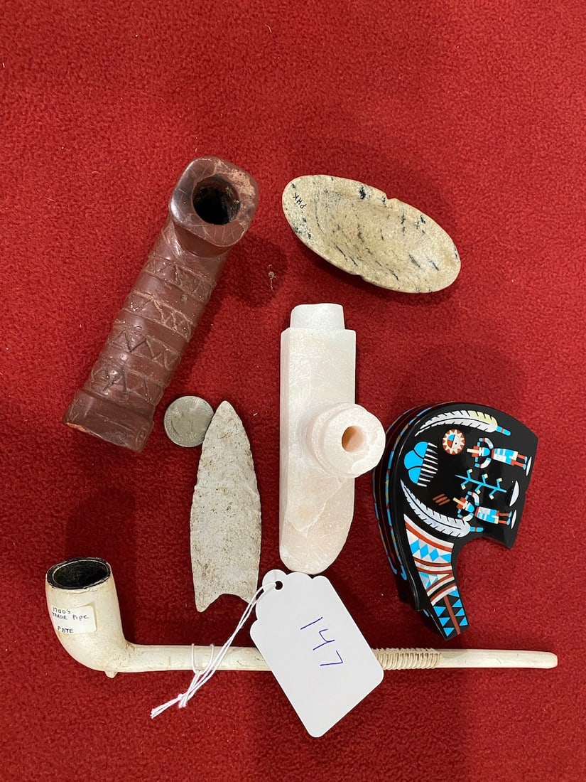 6 Native American Carved Stone Artifacts (1 of 3)