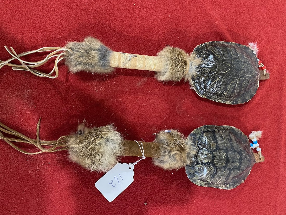 2 Native American Ceremonial Turtle Shell Rattles (1 of 3)