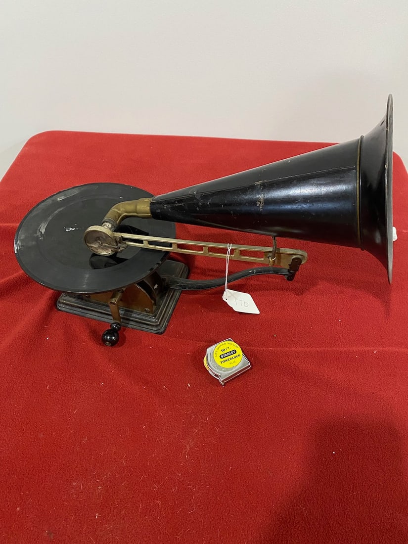 Early Crank Phonograph w/ Horn (1 of 3)