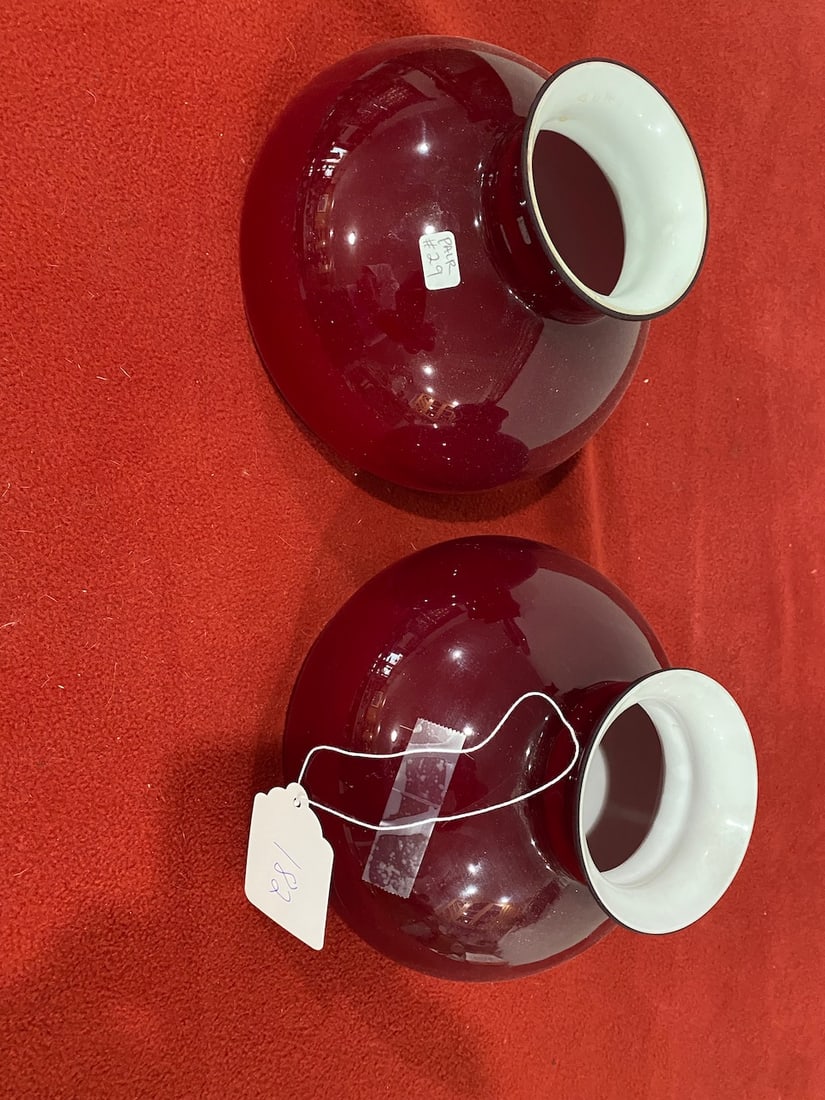 2 Case Glass Red Globes for Student Lamp (1 of 3)