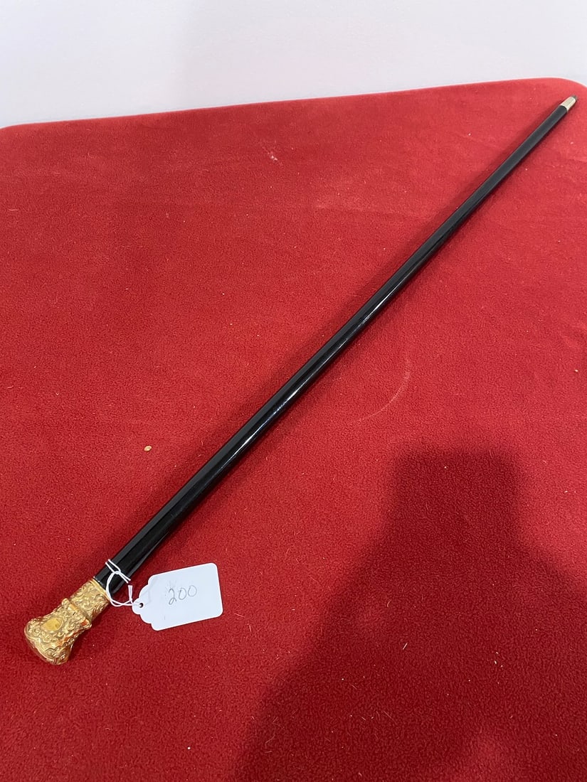 14K Gold Presentation Railroad Walking Stick Cane (Dated 1872) (1 of 3)