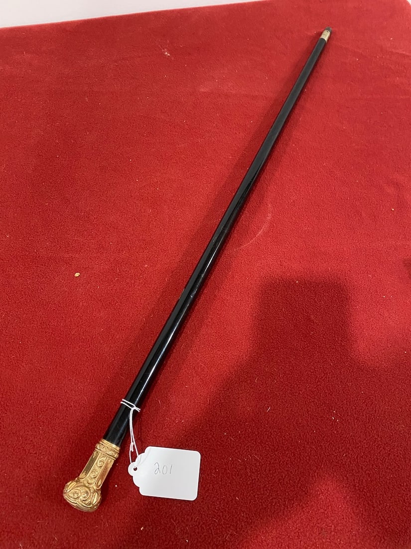 14K Gold Top Presentation Cane of Knights of Columbus  (Dated June 24th, 1909) (1 of 4)