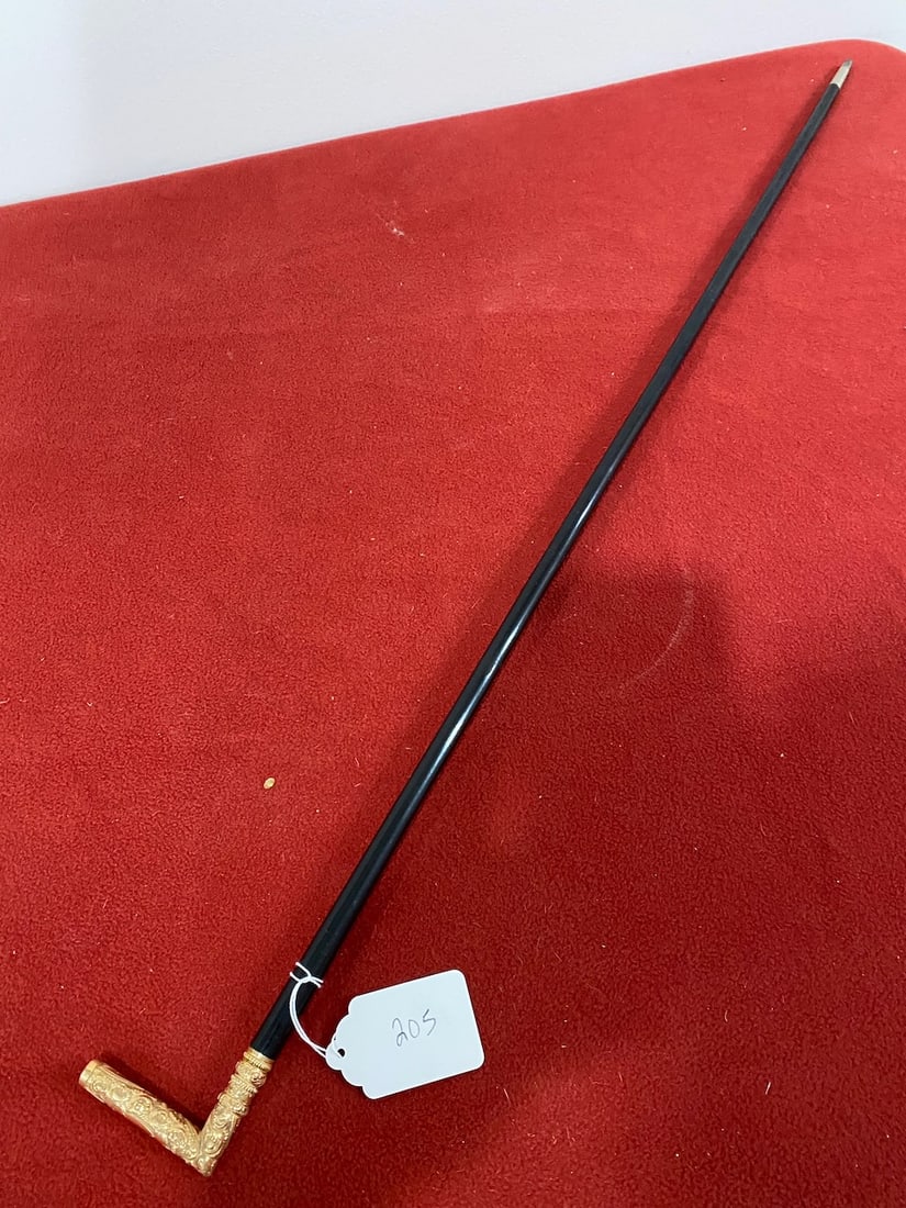 Early Ladies 14K Gold Handled Walking Stick (1 of 3)