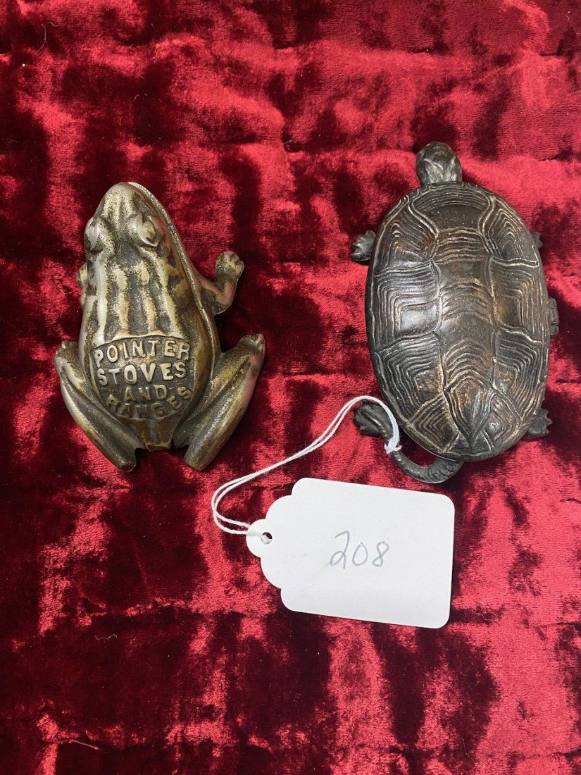 Early Cast Iron Match Safes (1 from Pointer Stove & Range Co / Frog from Kahler Co.) (1 of 3)