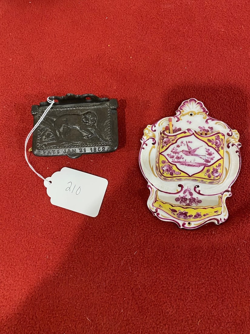 2 Early Match Safes (Cast Iron Dog - Patent Date: 1862) (1 of 3)