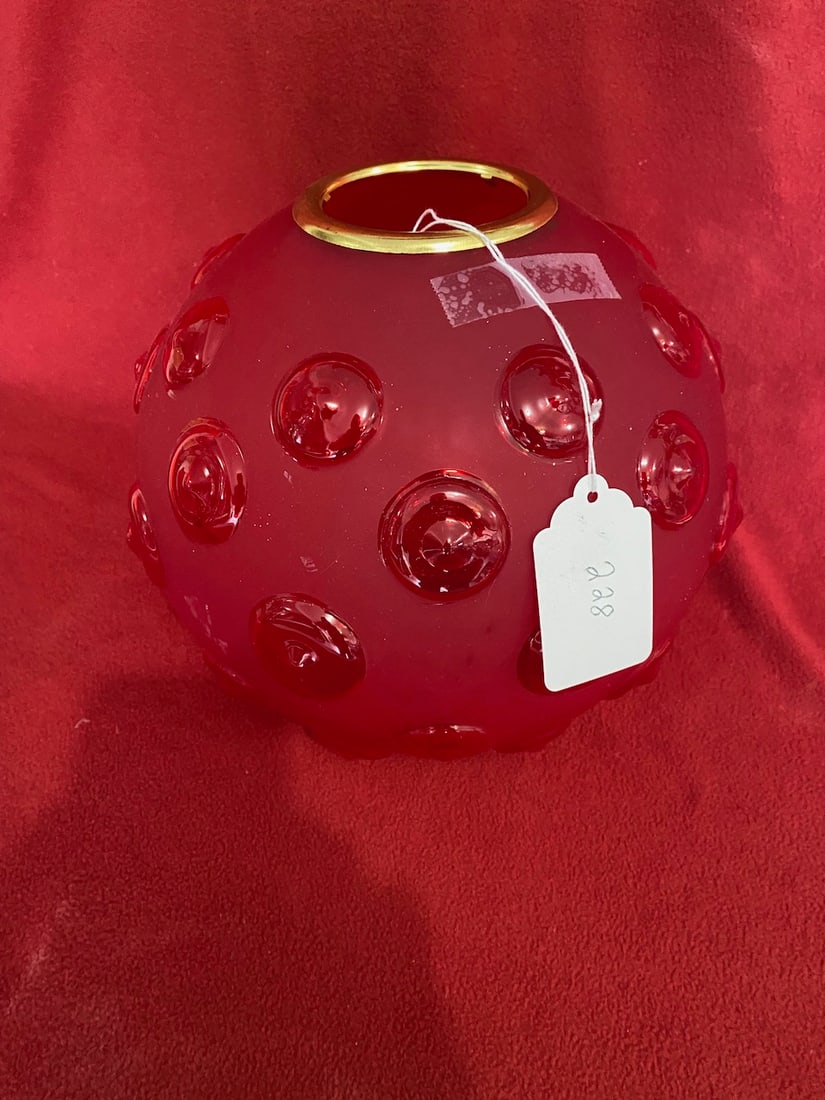 Large Red Satin Glass Globe: 10" Round