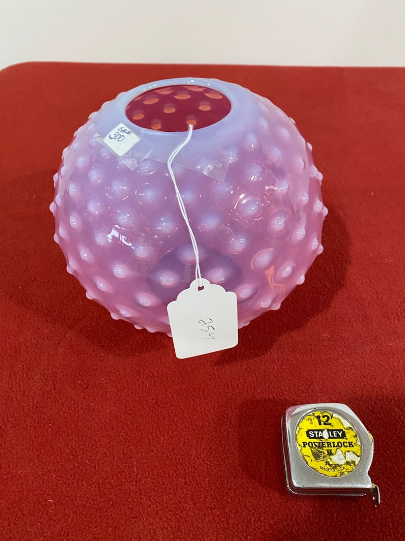 Cranberry Hobnail Globe (1 of 3)