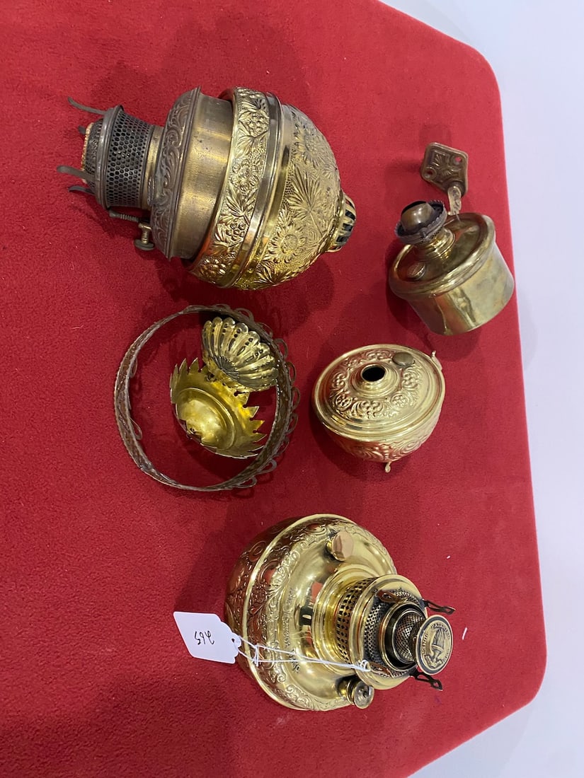 2 Brass Faunts  (1 B&H) + Wall Sconce (Signed Miller) (1 of 4)