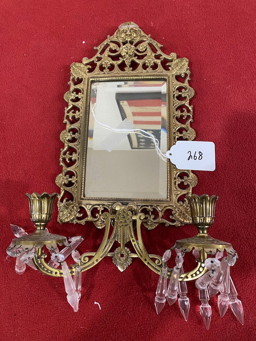 Ornate Victorian Mirrored Wall Sconce (1 of 2)