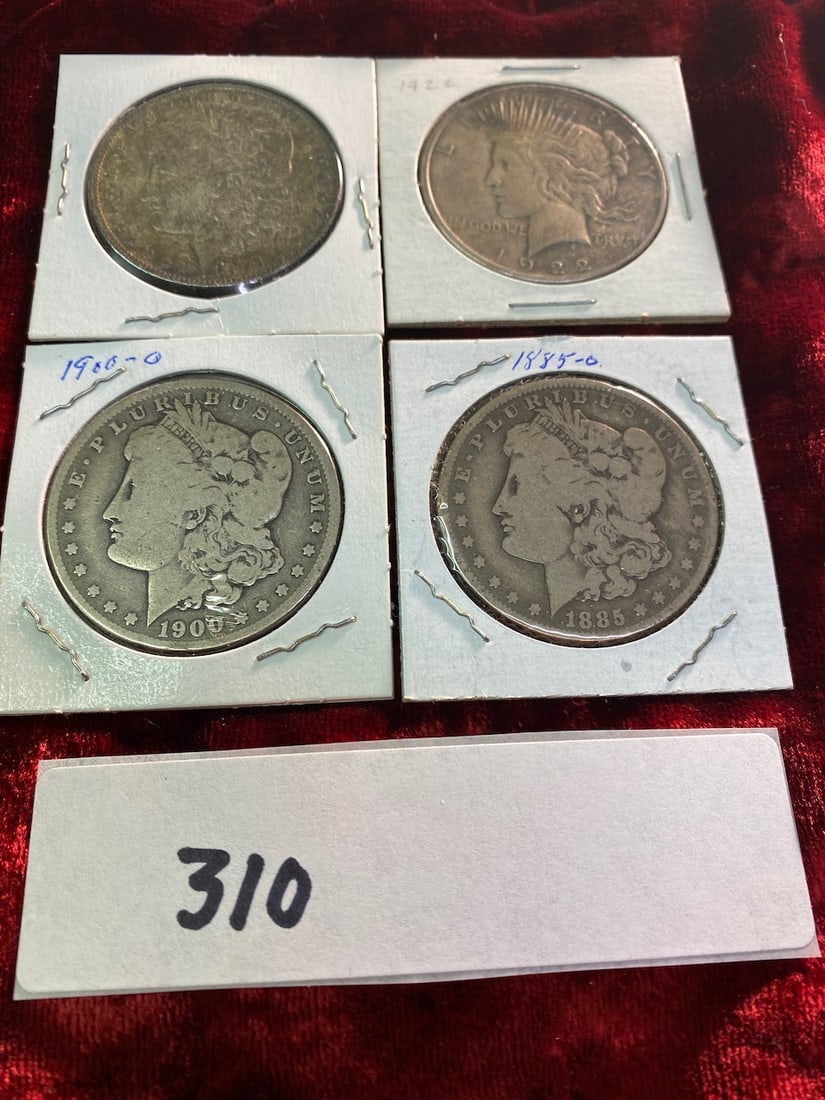 4 Silver Dollars- Dated: 1885, 1900, 1887, 1922 (1 of 2)