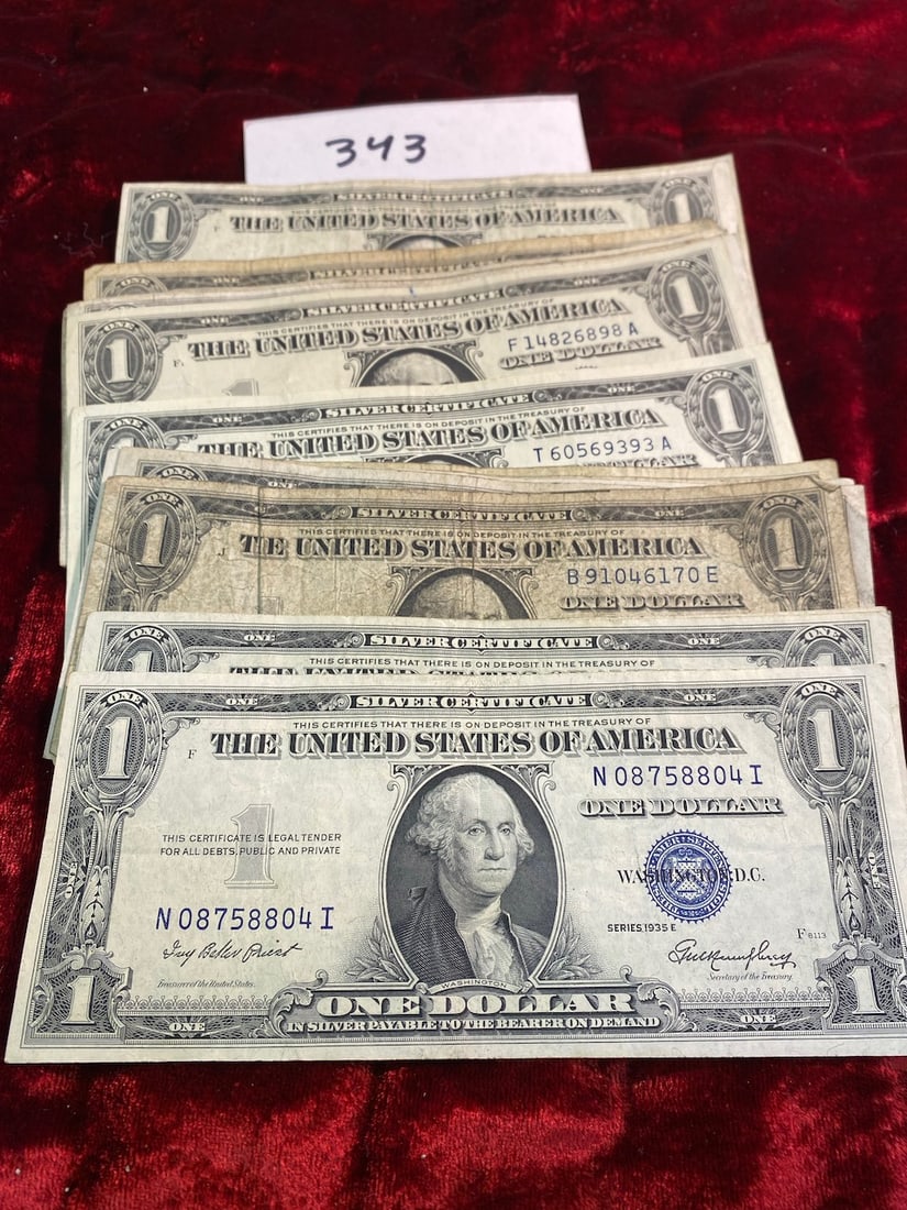 25 Silver Certificate One Dollar Bills - Dates: Various (1 of 2)