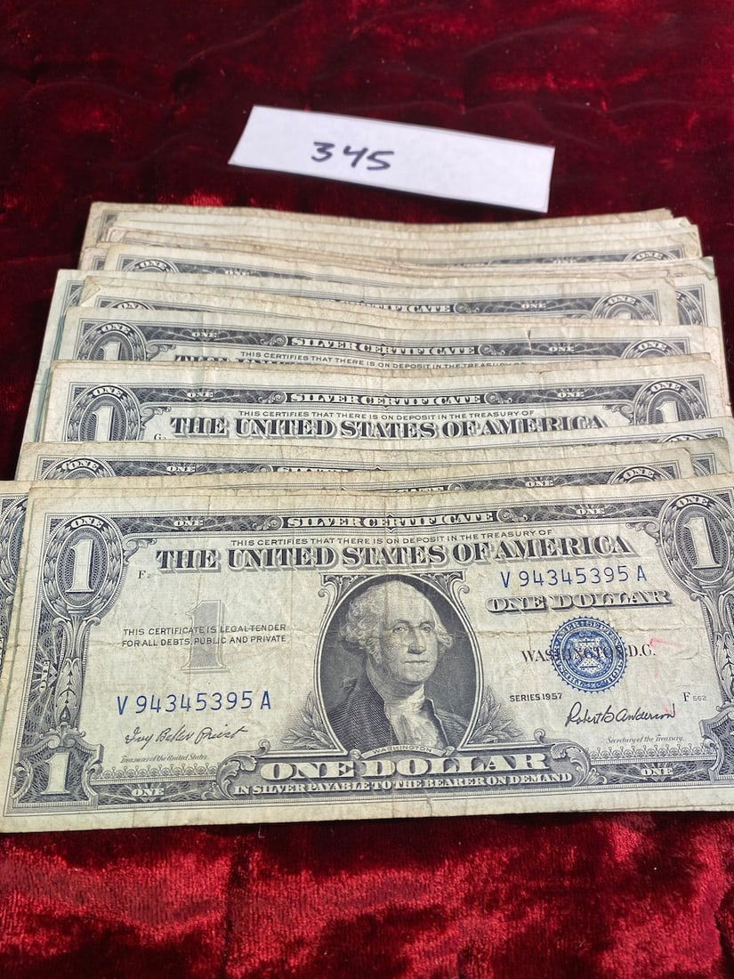 25 Silver Certificate One Dollar Bills - Dates: Various (1 of 2)