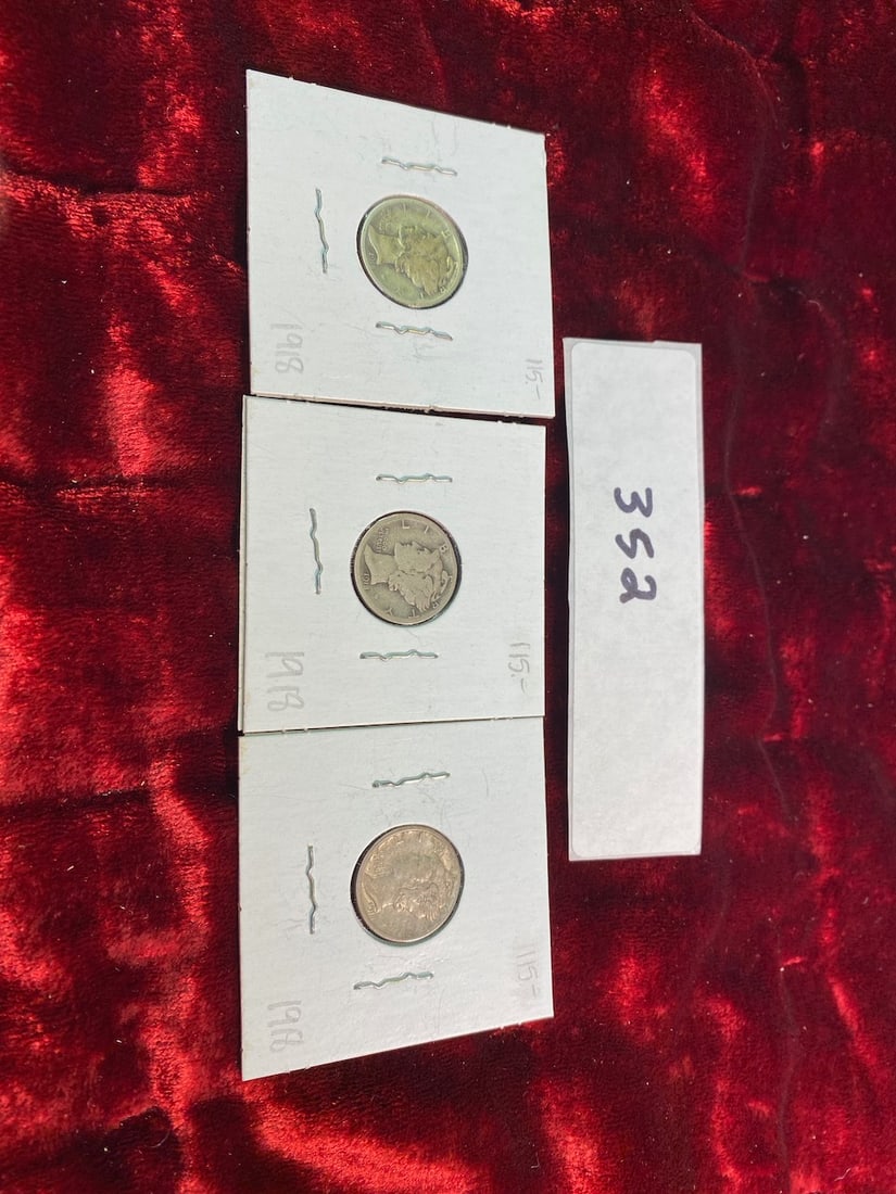 3 Mercury Head Dimes - Dated: 1918 (1 of 2)