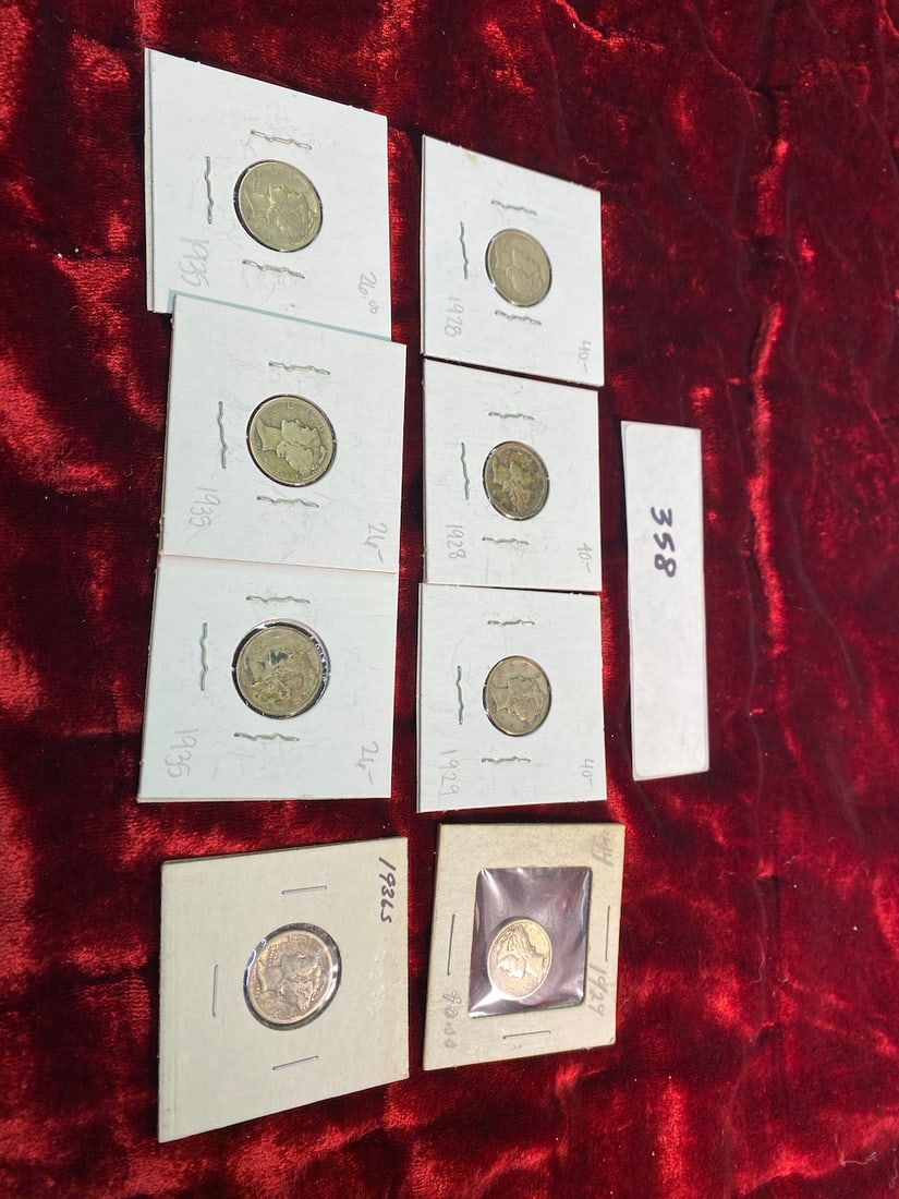8 Mercury Head Dimes- Dated 2 X 1928, 2 X 1929, 4 x 1930's (1 of 2)