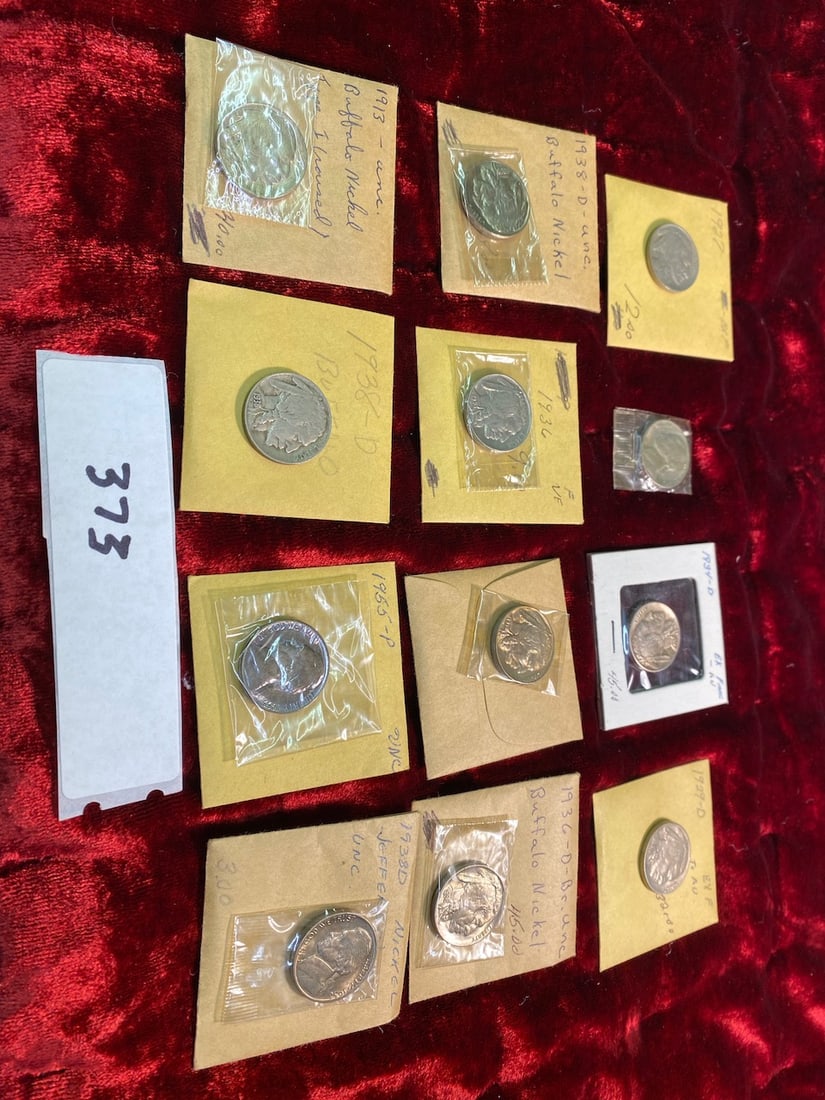 12 Uncirculated and Extra Fine Buffalo Nickels (1 of 2)