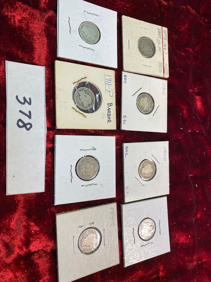 8 Early Silver Dimes- Dates 1916- Later (1 of 2)