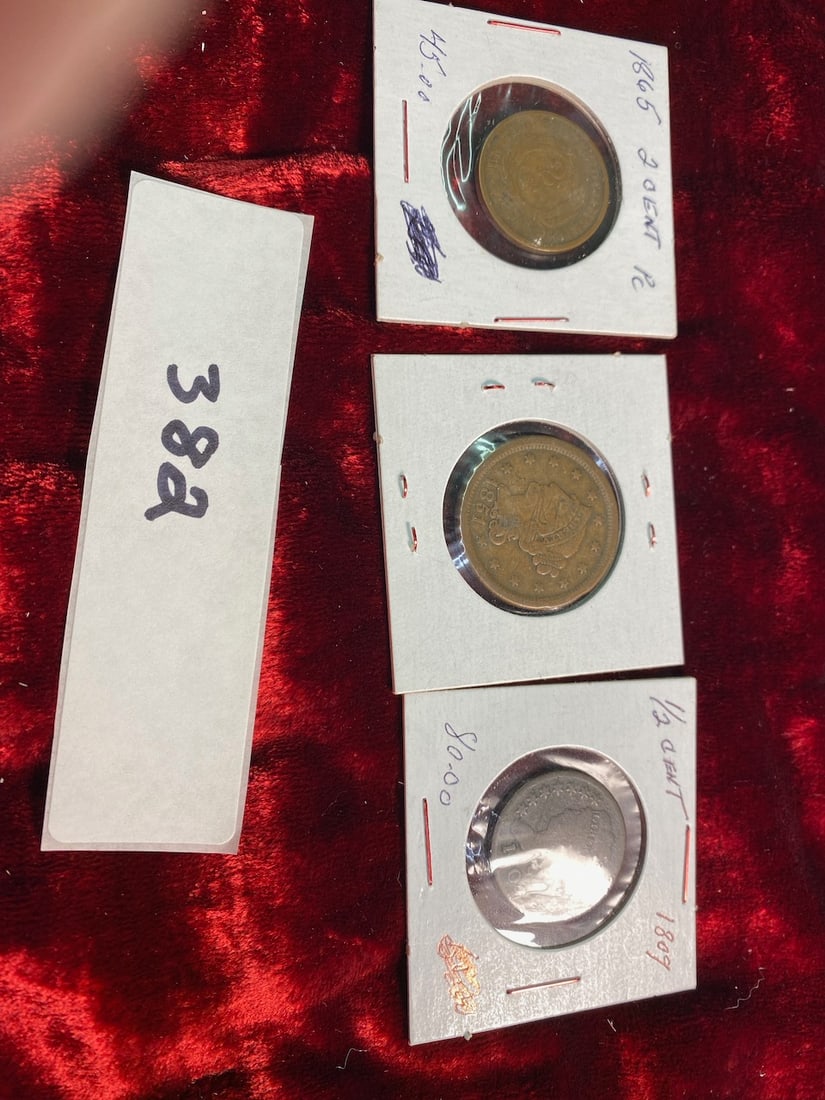 1865 2 Cents + 1851 1 Cent + 1809 1/2 Cent (1 of 2)