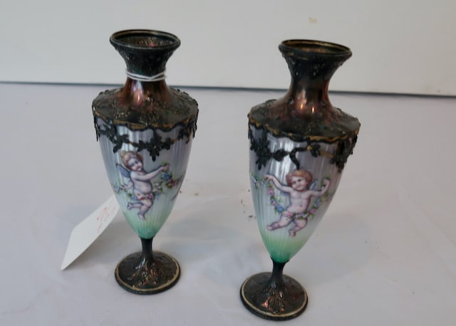 Rare Pair of Decorated Cupid Sevre French Vases (1 of 7)