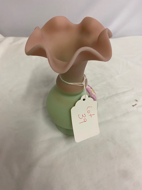 Fenton Handpainted Vase by D. Robbinson (1 of 3)