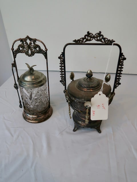 2 Pieces of Victorian Silver Plate - Pickle Caster & Victorian Jam Jar (1 of 3)