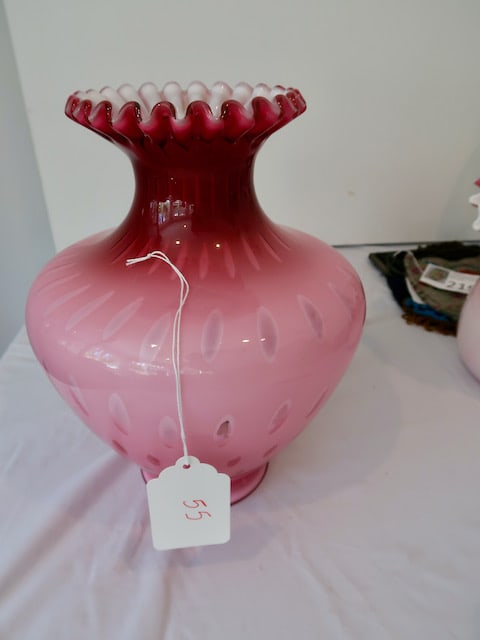 Large Case Glass Decorated Vase (1 of 3)