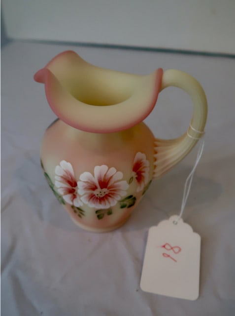 Small Burmese Fenton Pitcher signed Shelly Fenton (1 of 2)
