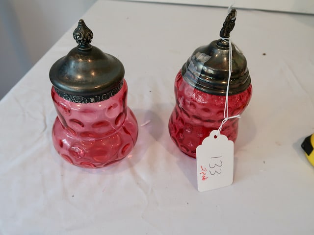 2 Cranberry Victorian Pickle Caster Inserts (1 of 3)