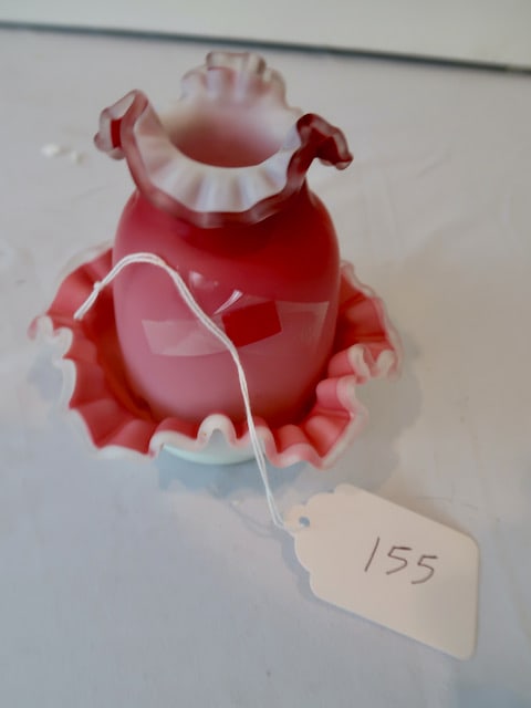 Victorian Satin Glass Ferry Candle Lamp (1 of 3)