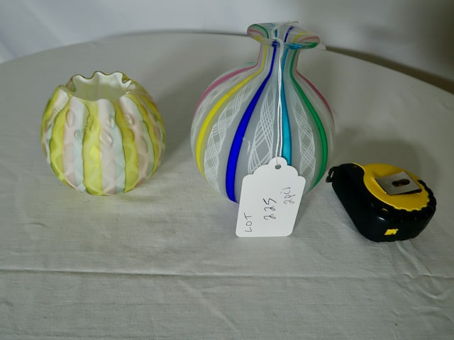 2 Pieces of Fine Art Glass: Largest: 5.5" T x 4.25" Diameter