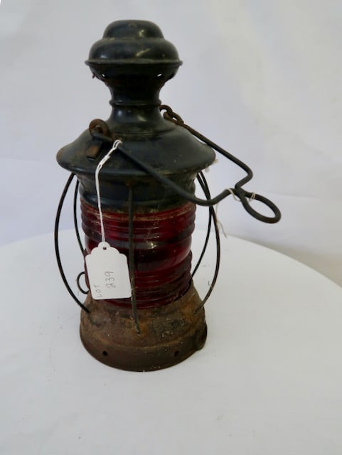 Early Red Glass Railroad Lantern (1 of 3)
