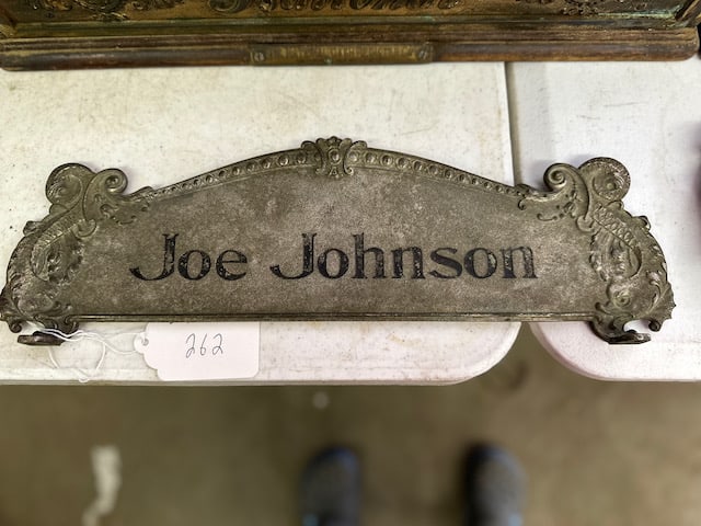 "Joe Johnson" National Cash Register Marquee: 5" T x 15.5" W x Holes: 13" Apart