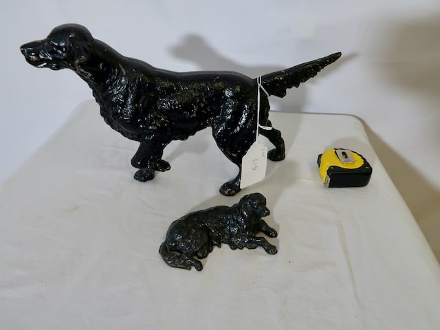 Large Cast Iron Antique  Dog Door Stop & Cast Iron Dog Figurine (1 of 3)