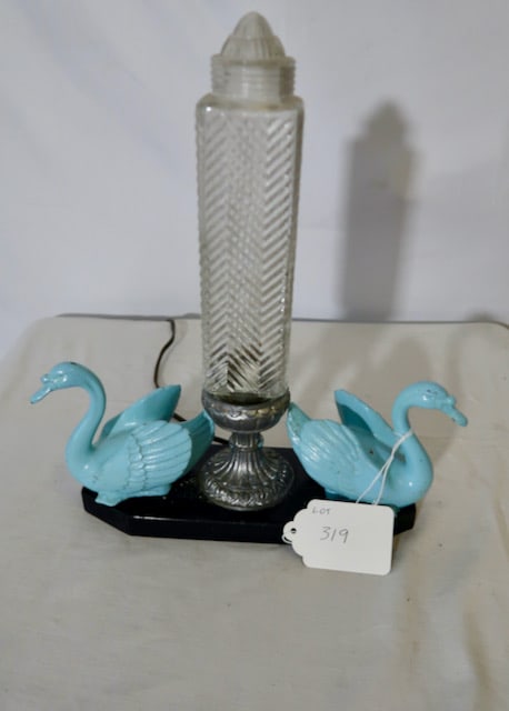 Déco Antique Figural Blue Goose Lamp (1 of 2)