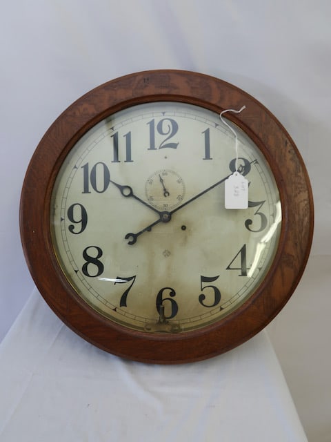 Large Oak Ansonia School House Clock (1 of 3)