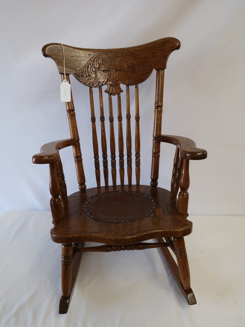 Oak Youth Size Antique Rocking Chair (1 of 3)