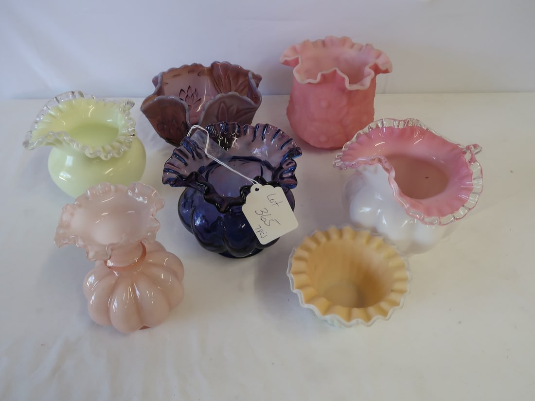 7 Fenton Glass Ruffled Antique Candy Dishes (1 of 3)