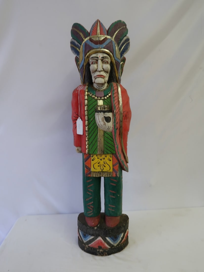 Carved Wooden Native American Art Statue (1 of 4)